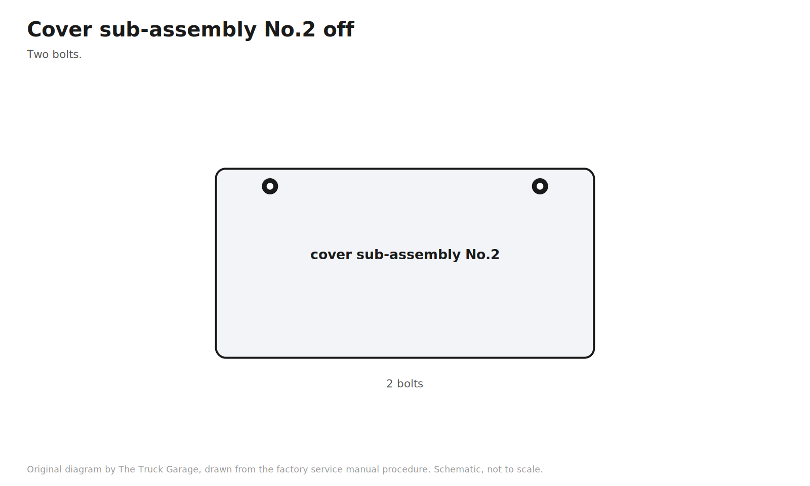 Original diagram: small timing belt cover sub-assembly with two bolt fasteners